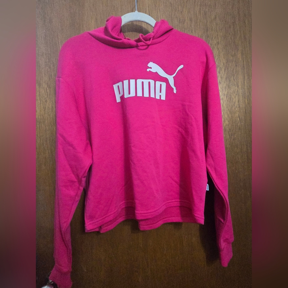 Women's Pink Puma Hoodie/Sweatshirt